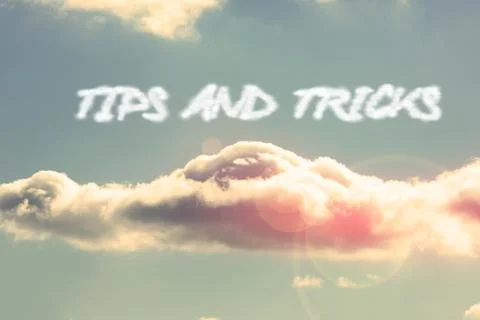 Tips and tricks against bright blue sky with cloud Illustrazione stock