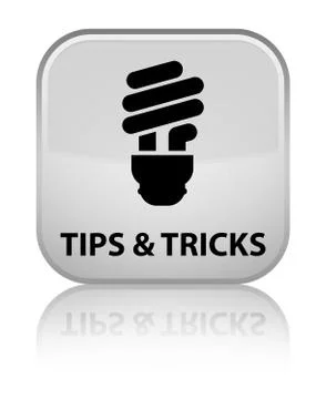 Tips and tricks (bulb icon) special white square button Stock Illustration