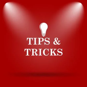 Tips and tricks icon. Flat icon on red background.. Illustrazione stock