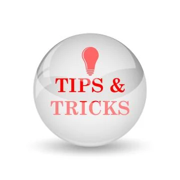 Tips and tricks icon. internet button on white background.. Illustrazione stock