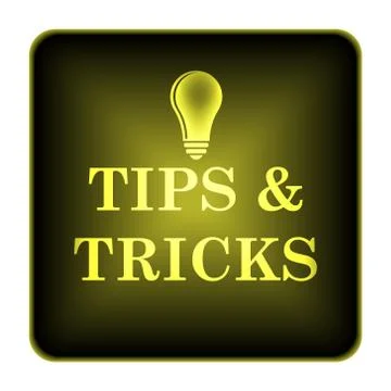 Tips and tricks icon. internet button on white background.. Illustrazione stock