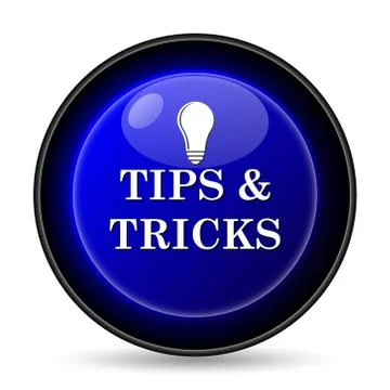 Tips and tricks icon. internet button on white background.. Illustrazione stock
