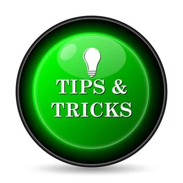  tips and tricks icon. internet button on white background.. Illustrazione stock
