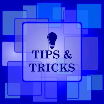 Tips and tricks icon. Internet button on abstract background.. Illustrazione stock