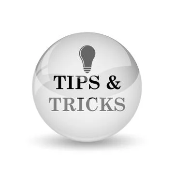 Tips and tricks icon. Internet button on white background. Illustrazione stock