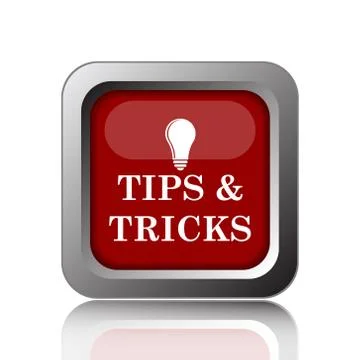 Tips and tricks icon. Internet button on white background. Illustrazione stock