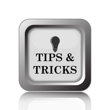 Tips and tricks icon. Internet button on white background.. Illustrazione stock