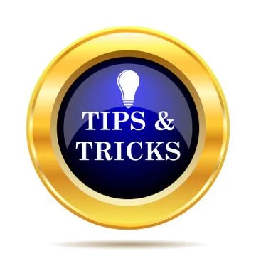Tips and tricks icon. Internet button on white background.. Illustrazione stock