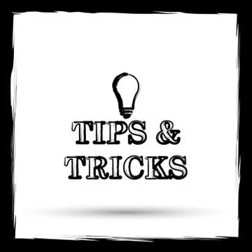 Tips and tricks icon. Internet button on white background. Outline design imi Illustrazione stock