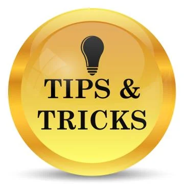 Tips and tricks icon. Internet button on white background.. Illustrazione stock