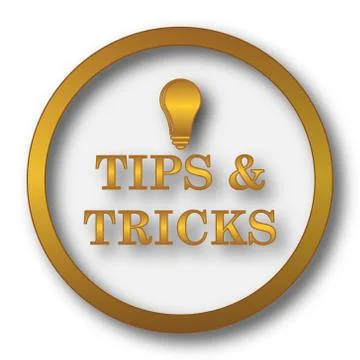 Tips and tricks icon. Internet button on white background.. Illustrazione stock