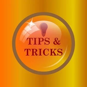 Tips and tricks icon. Internet button on colored background. . Illustrazione stock