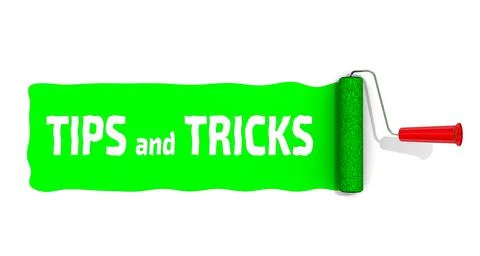 Tips and tricks. Paint roller paints by green color Ilustração Stock