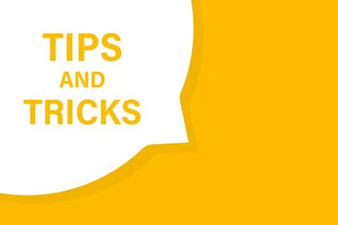Tips and Tricks speech bubble banner vector with copy space for business, mar Stock Illustration