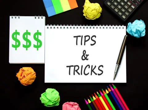 Tips and tricks symbol. Concept words Tips and tricks on beautiful white no.. Stock Photos