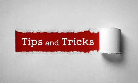 Tips and Tricks - torn paper strip concept Stock Illustration