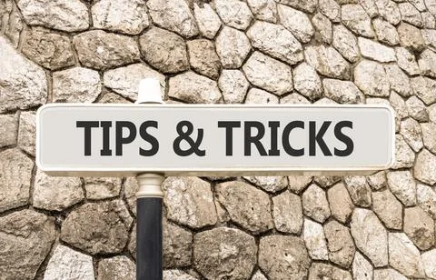 Tips and tricks words symbol. Concept words Tips and tricks on beautiful gr.. Stock Photos