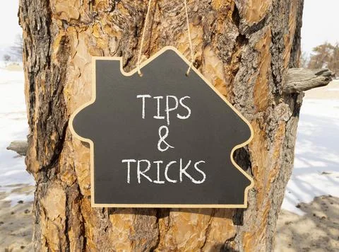 Tips and tricks words symbol. Concept words Tips and tricks on beautiful bl.. Stock Photos