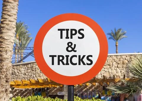 Tips and tricks words symbol. Concept words Tips and tricks on beautiful wh.. Stock Photos