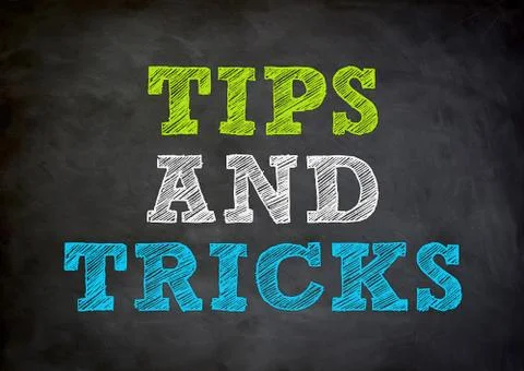 TIPS and TRICKS - written concept on chalkboard Stock-Illustration
