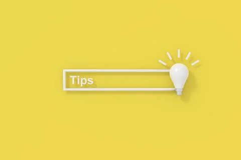 Tips banner design. 3D rendering. Stock Illustration
