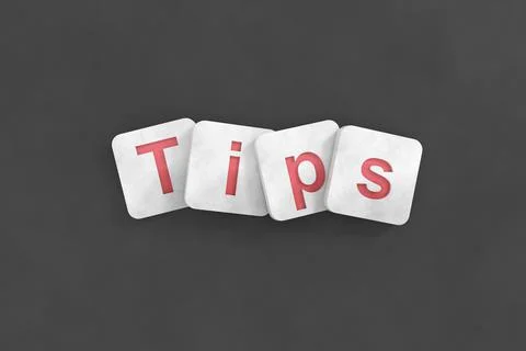 Tips banner design. 3D rendering. Stock Illustration
