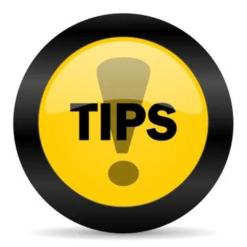 Tips black yellow web icon Stock Illustration