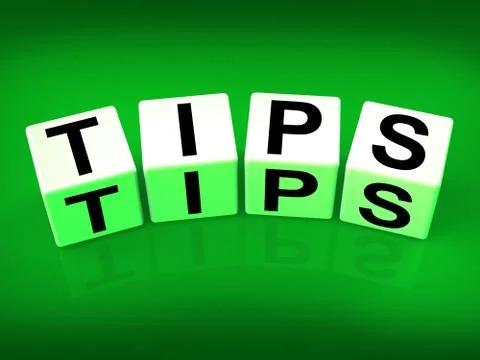 Tips blocks mean hints suggestions and advice Stock Illustration