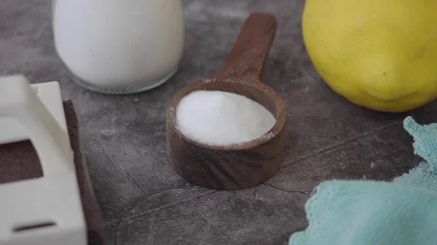 Tips for cleaning with lemon and baking soda at home Stock Footage 336769805