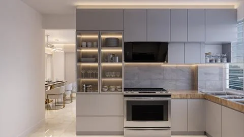 Tips for Designing a Modern Kitchen on a Budget Illustrazione stock
