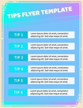 Tips flyer design template Stock Illustration