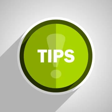 Tips icon, green circle flat design internet button, web and mobile app illus Stock Illustration