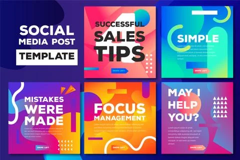 Tips instagram post collection Stock Illustration