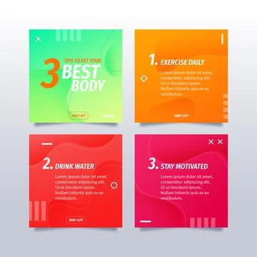 Tips instagram post collection Stock Illustration