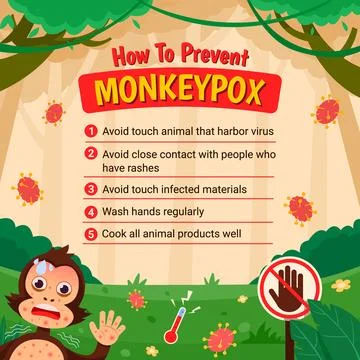 Tips To Prevent Monkeypox Spread Information Stock Illustration