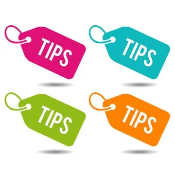 Tips price Tags. Flat Eps10 Vector Illustration. Stock Illustration
