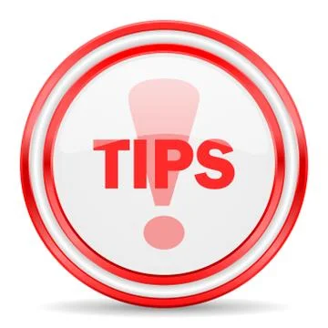 Tips red white glossy web icon Stock Illustration