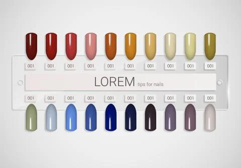 Tips. Set of false nails for manicure. Stock Illustration