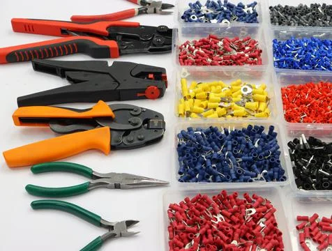 Tips for stranded wires. Stock Photos