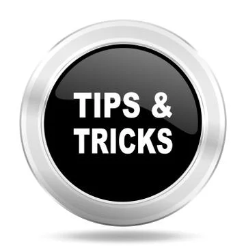 Tips tricks black icon, metallic design internet button, web and mobile app i Stock Illustration