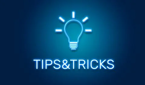 Tips tricks neon Stock Illustration