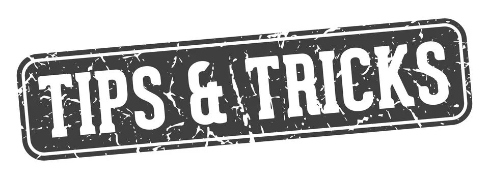 Tips &amp; tricks rectangular sign. tips &amp; tricks stamp Illustrazione stock