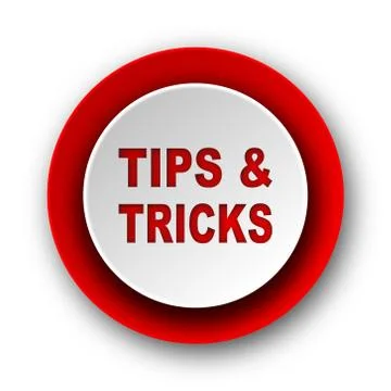 Tips tricks red modern web icon on white background. 库存插图