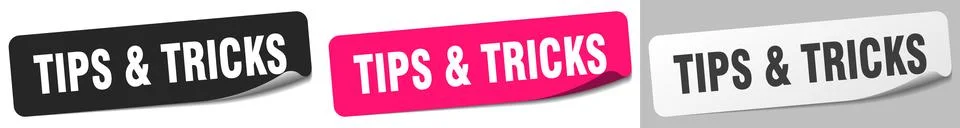 Tips &amp; tricks sticker. tips &amp; tricks sticker set on white background Stock Illustration