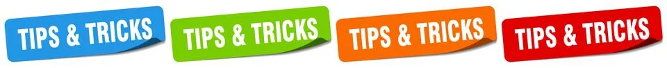 Tips &amp; tricks sticker. tips &amp; tricks sticker set on white background Stock Illustration