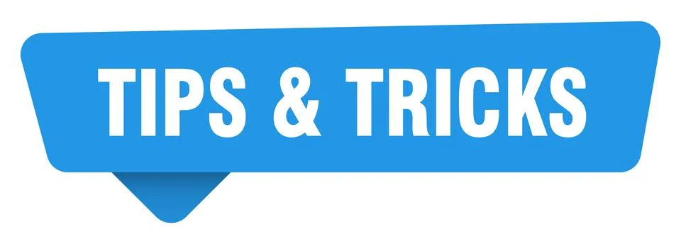 Tips &amp; tricks sticker. tips &amp; tricks blue sign isolated on transpatent back.. Stock Illustration