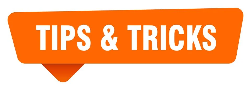 Tips &amp; tricks sticker. tips &amp; tricks orange sign isolated on transpatent ba.. Stock Illustration