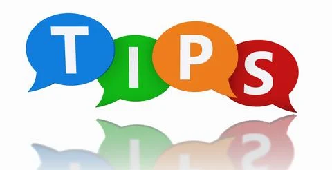 Tips Word On Colorful Speech Bubbles Stock Illustration