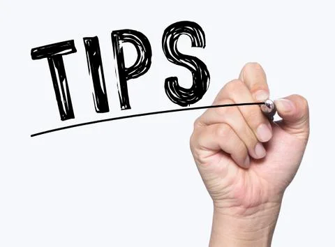 Tips written by hand Stock Photos