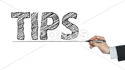 Tips written by hand Stock Photos
